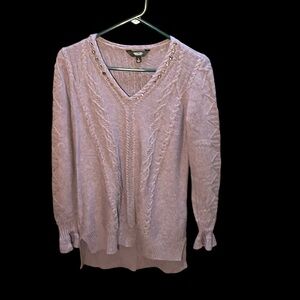 Vera Wang Purple sweater Sz. Sm. Beautiful pattern. Great with leggings.